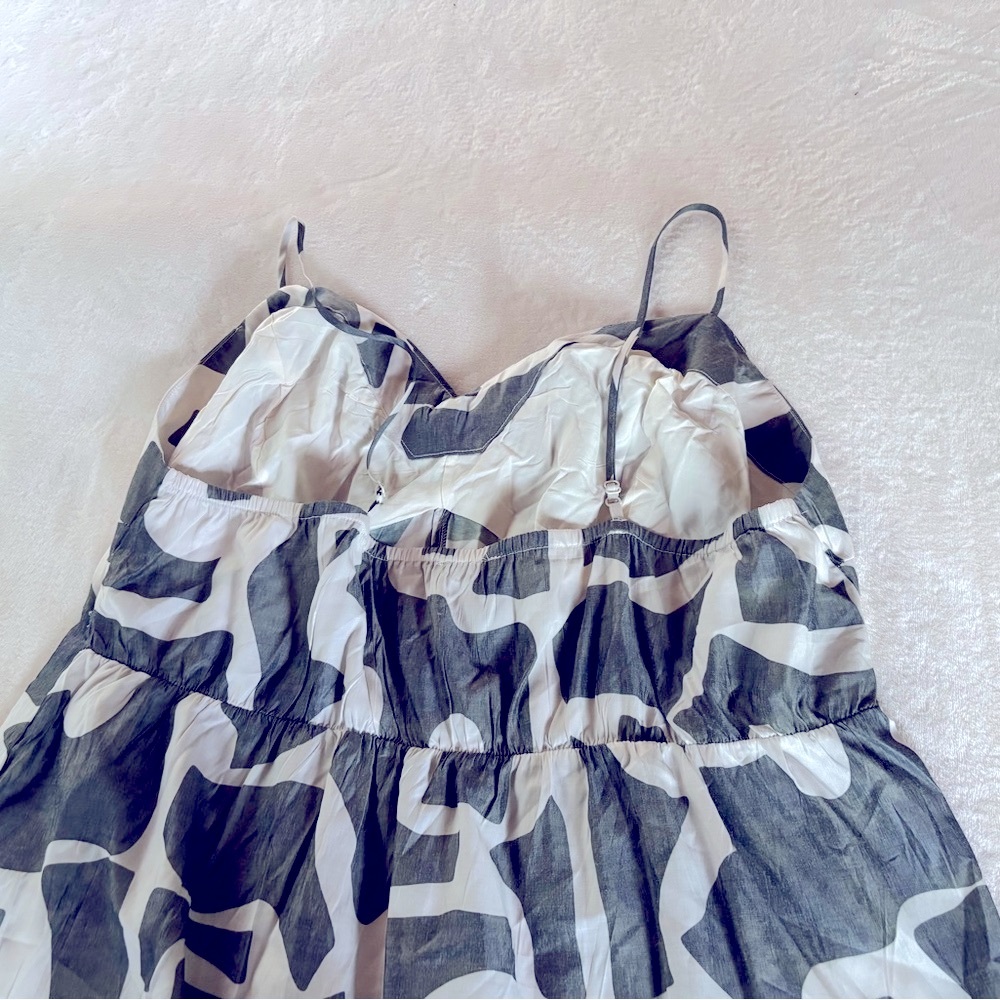 Eloquii Gray and White Matching Top and Wide-Leg Design Pant - Picture 6 of 7